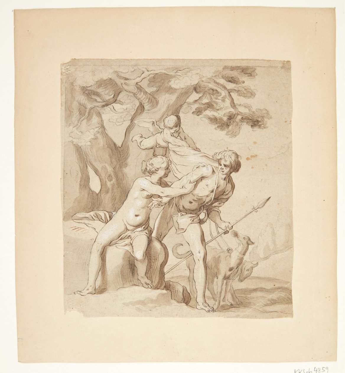 Venus och Adonis av Abraham Bloemaert