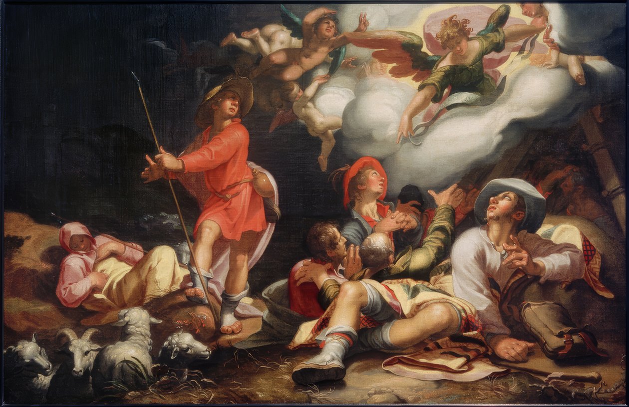Bebådelse till herdarna av Abraham Bloemaert