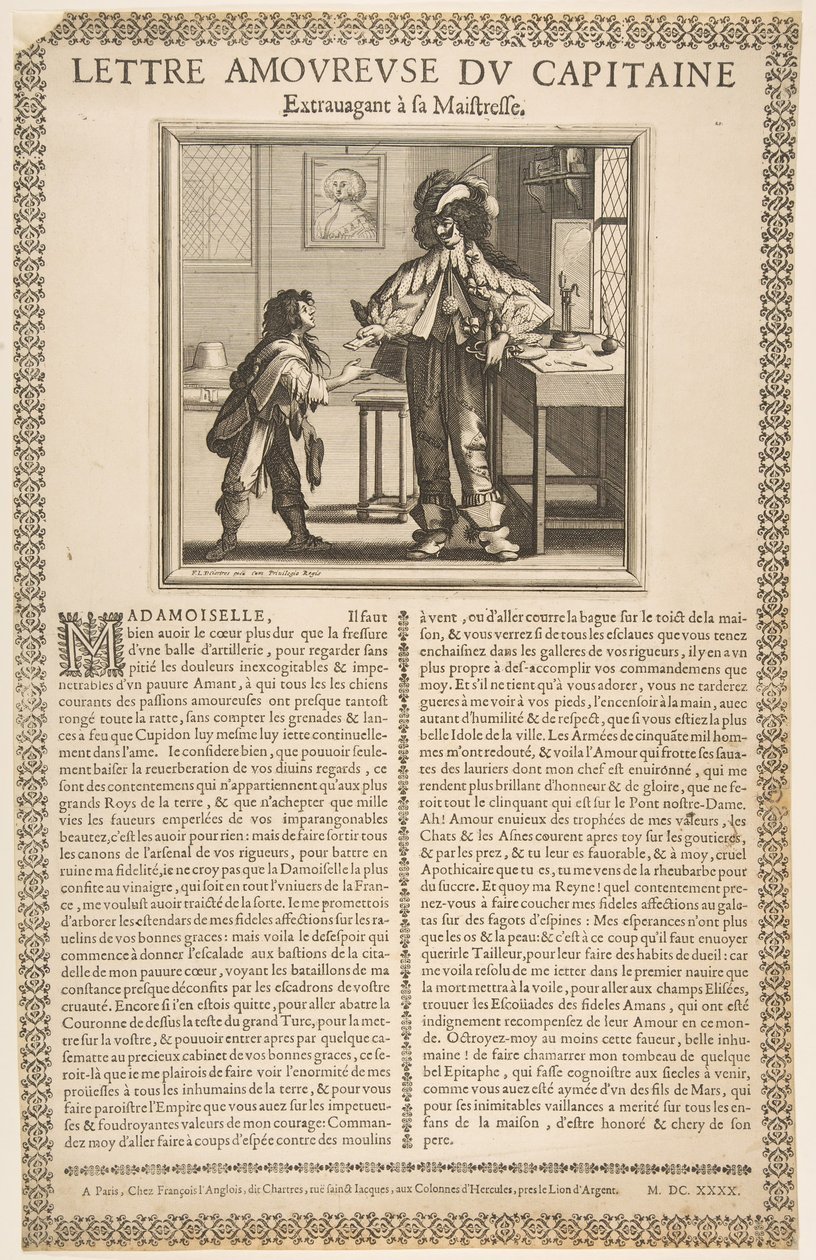 Kaptenens kärleksbrev, ca. 1636. av Abraham Bosse