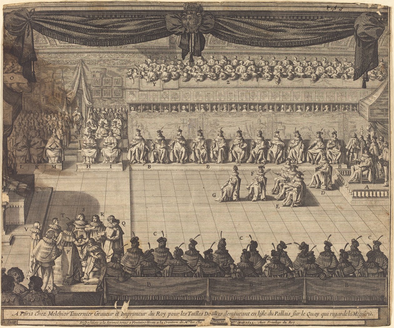 Möte i kapellet i Fontainebleau av Abraham Bosse