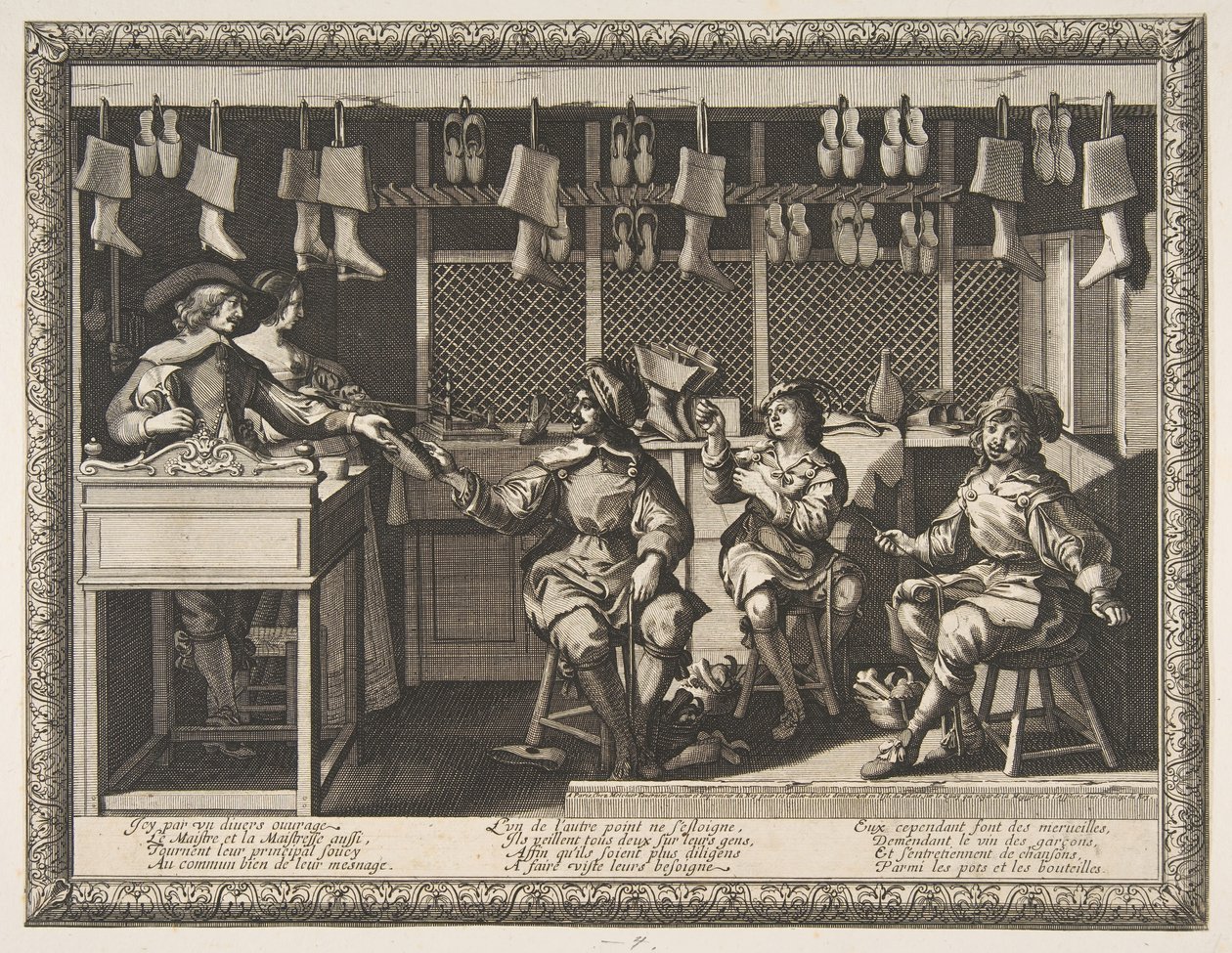 Skomakaren Le Savetier, ca. 1632-33. av Abraham Bosse