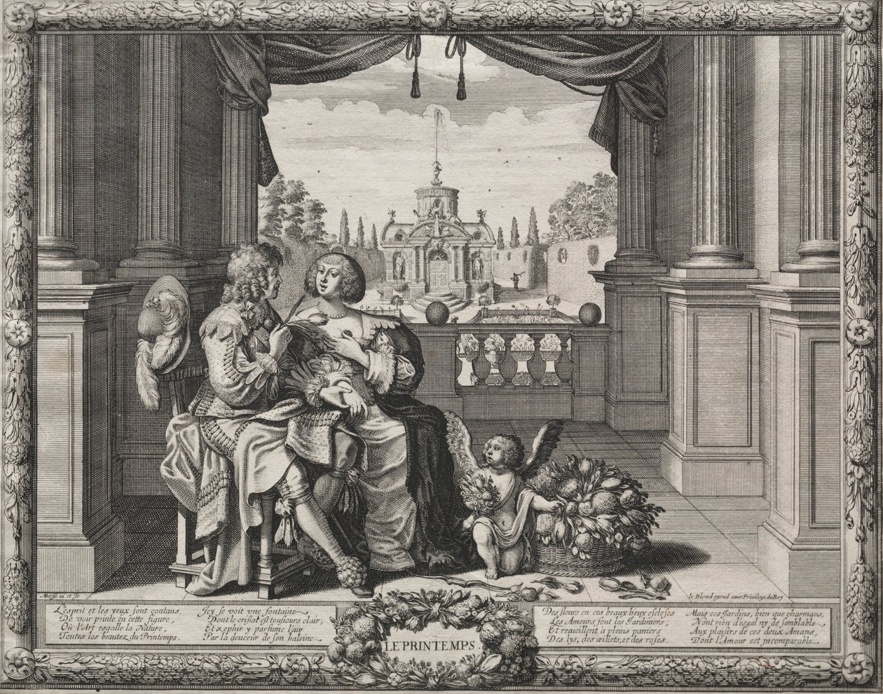 De fyra årstiderna: Springtime, 1635. av Abraham Bosse