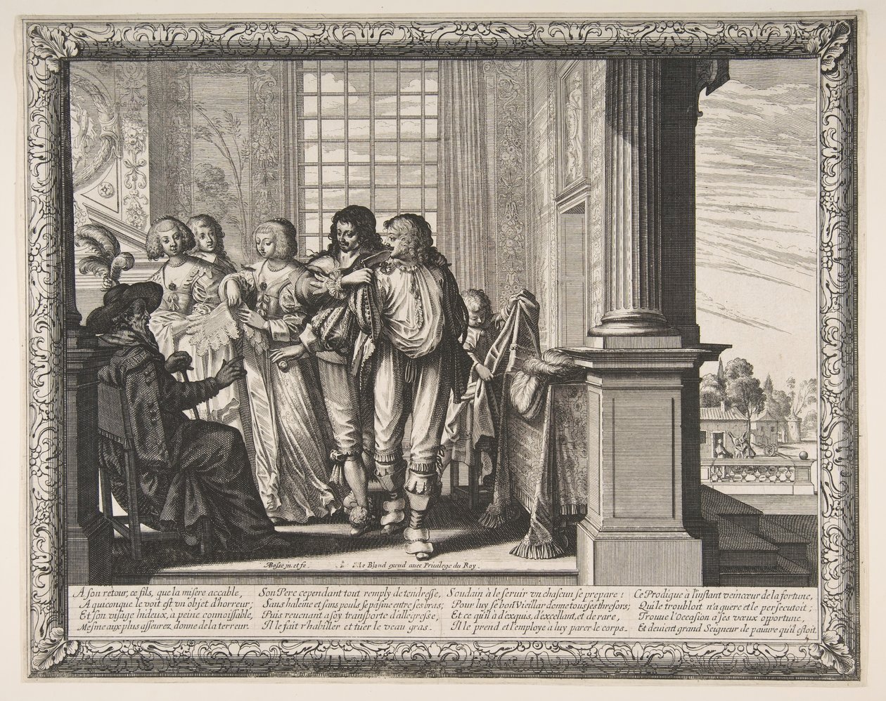 Den förlorade sonen byter kläder, ca. 1636. av Abraham Bosse
