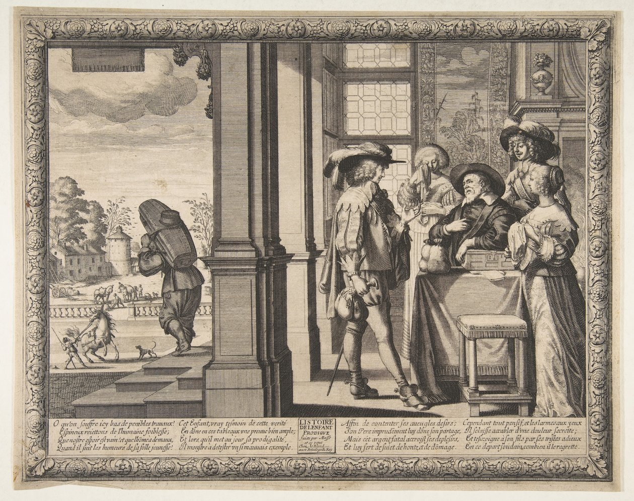 Den förlorade sonen lämnar hemmet, ca. 1636. av Abraham Bosse