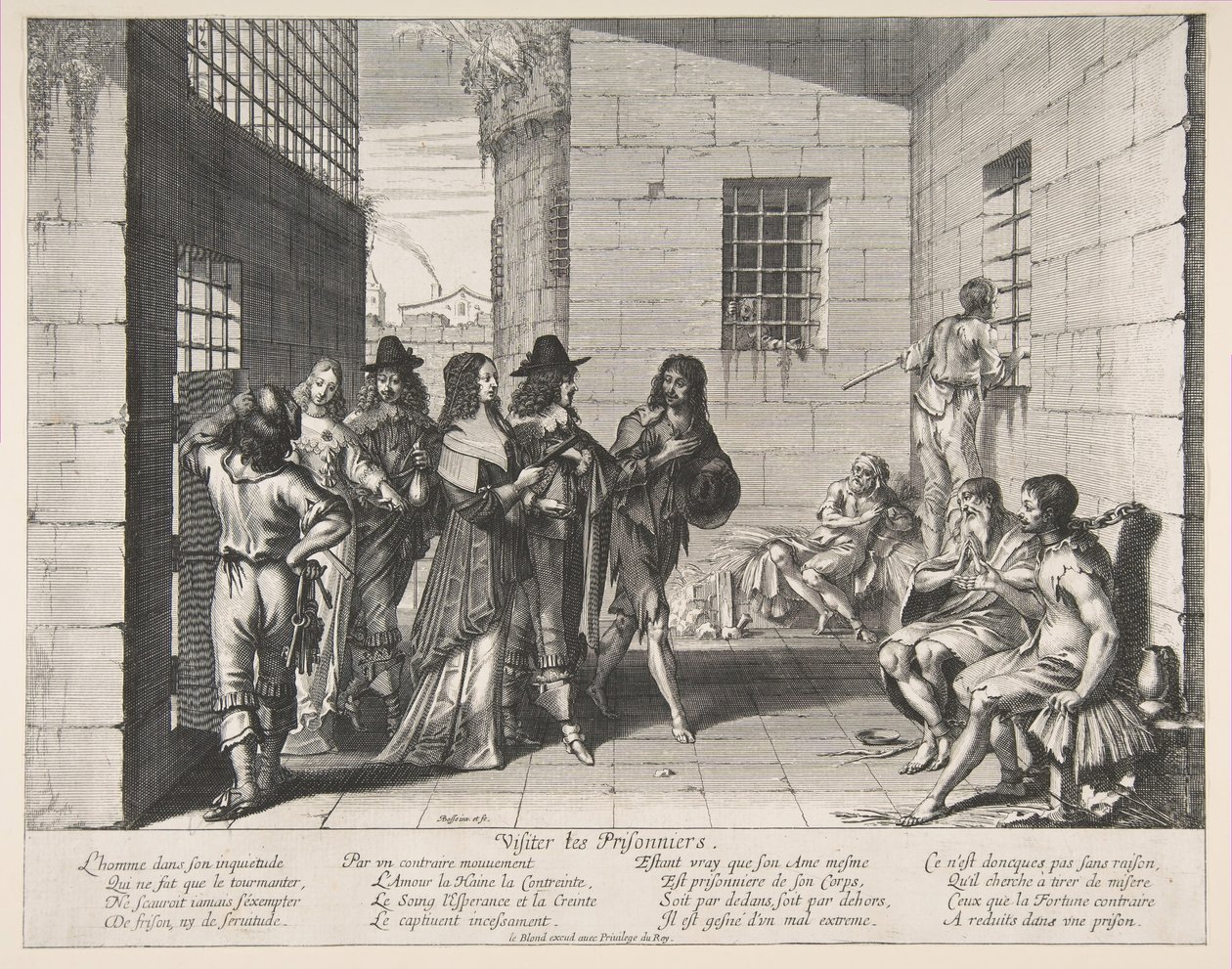 Besöka fångar, 1635. av Abraham Bosse