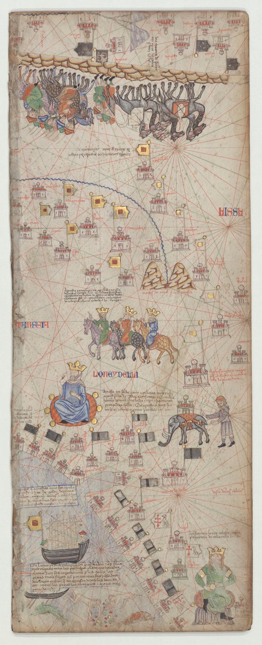 Katalansk atlas, blad 10 av Abraham Cresques