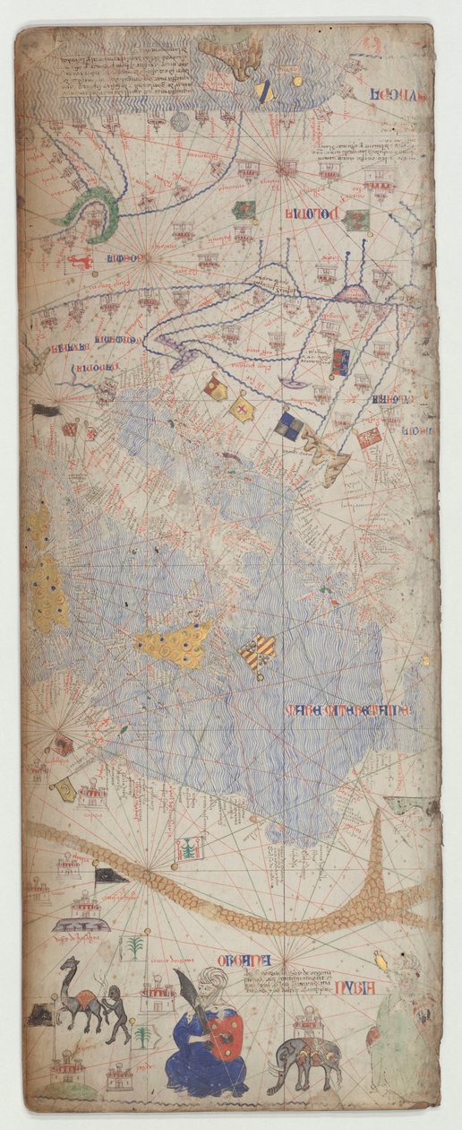 Katalansk atlas, blad 7, 1375 av Abraham Cresques