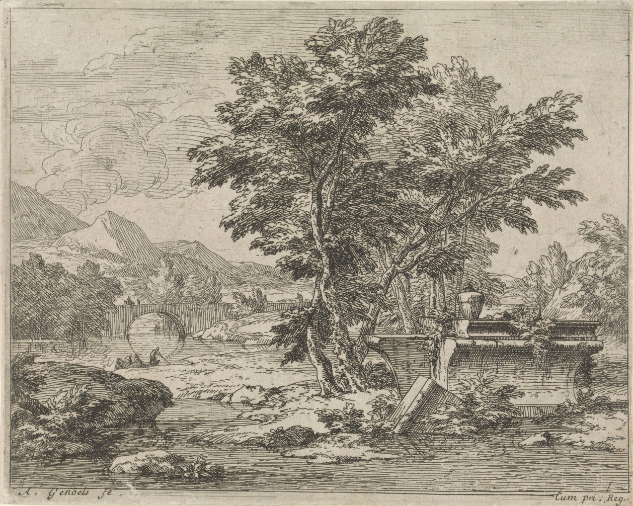 Landskap med en klassisk ruin Landskap (serietitel) av Abraham Genoels