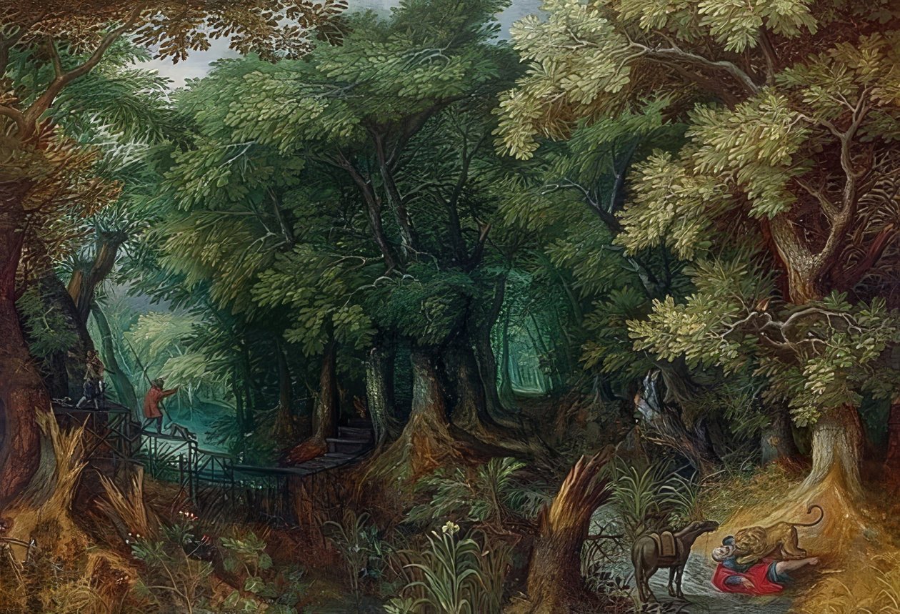 Waldlandschaft av Abraham Govaerts