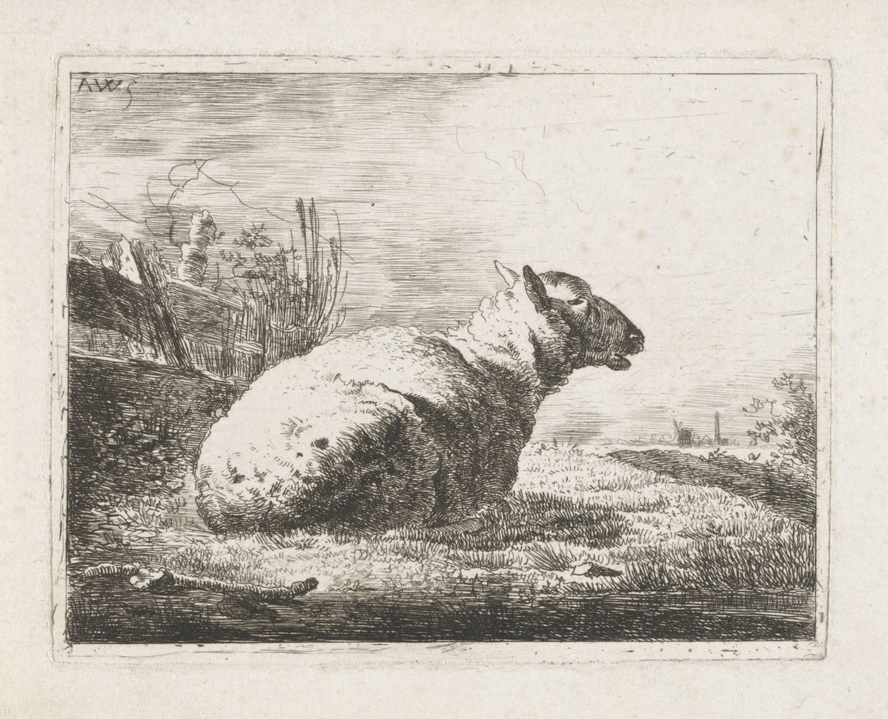liggande får av Abraham Hendrik Winter
