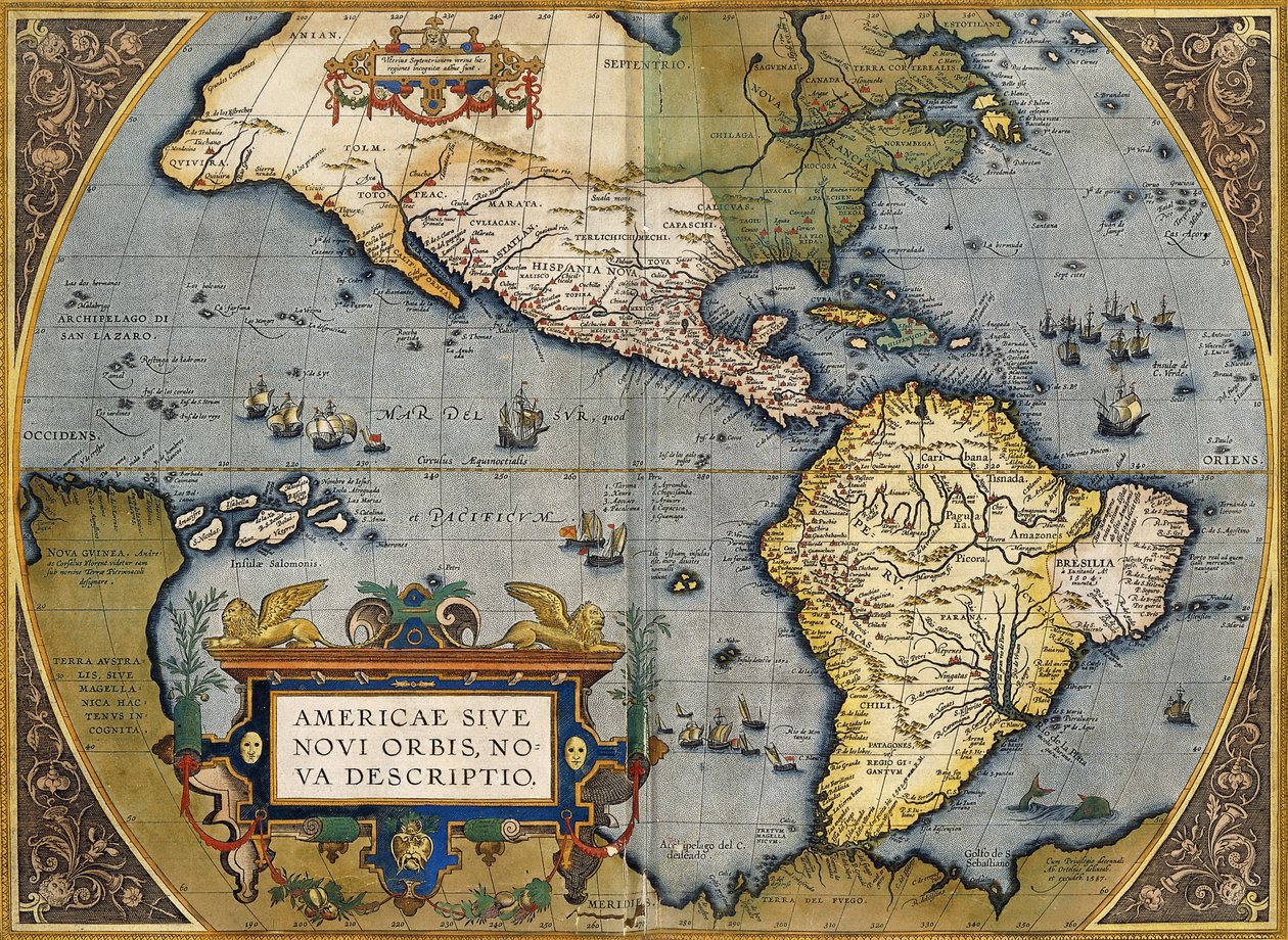 En karta över Amerika, 1612 av Abraham Ortelius