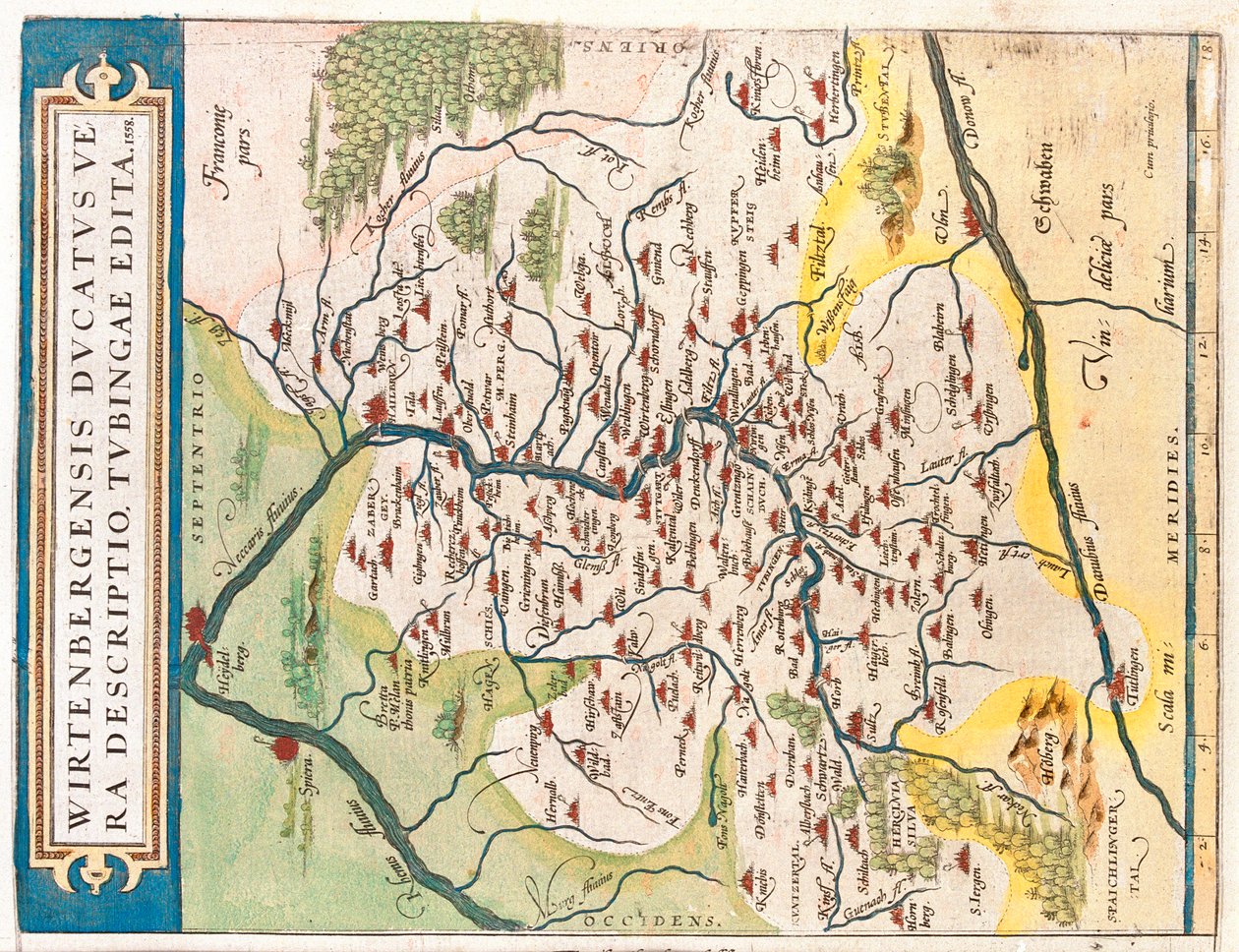 Land Baden-Württemberg, Tyskland av Abraham Ortelius