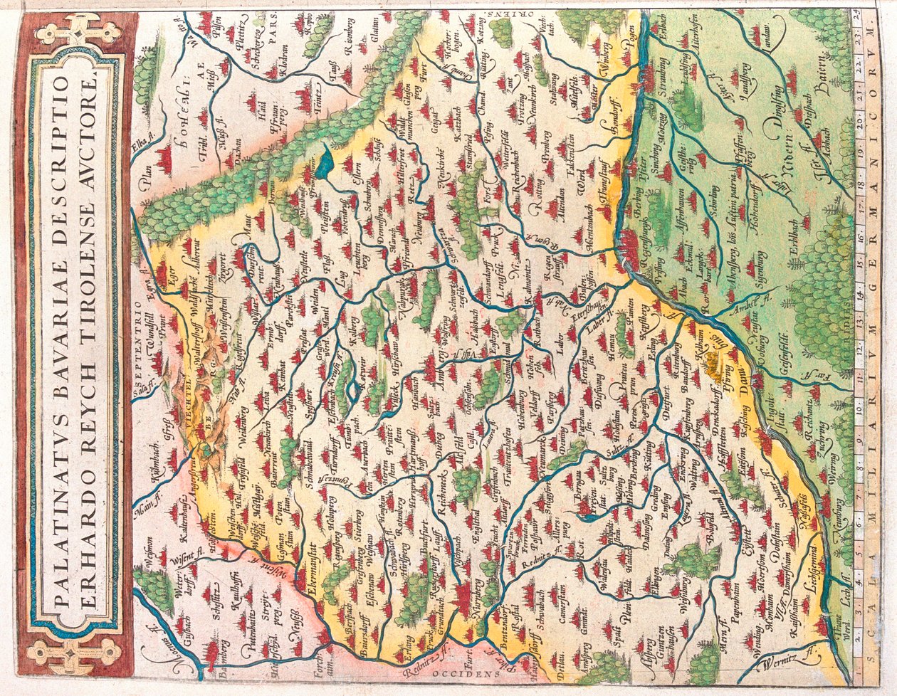 Land: Bayern, Tyskland av Abraham Ortelius