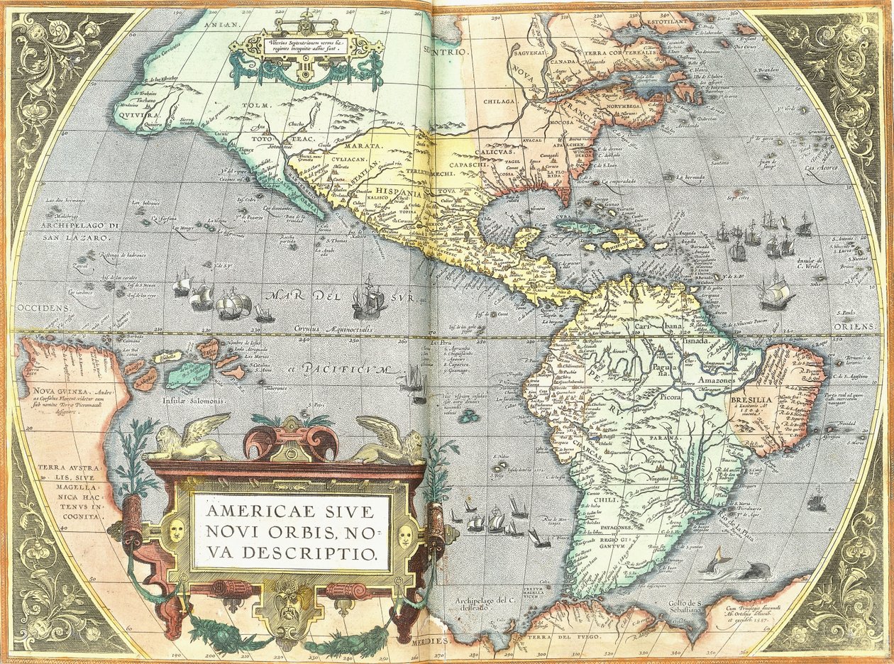 Amerika, 1592 av Abraham Ortelius