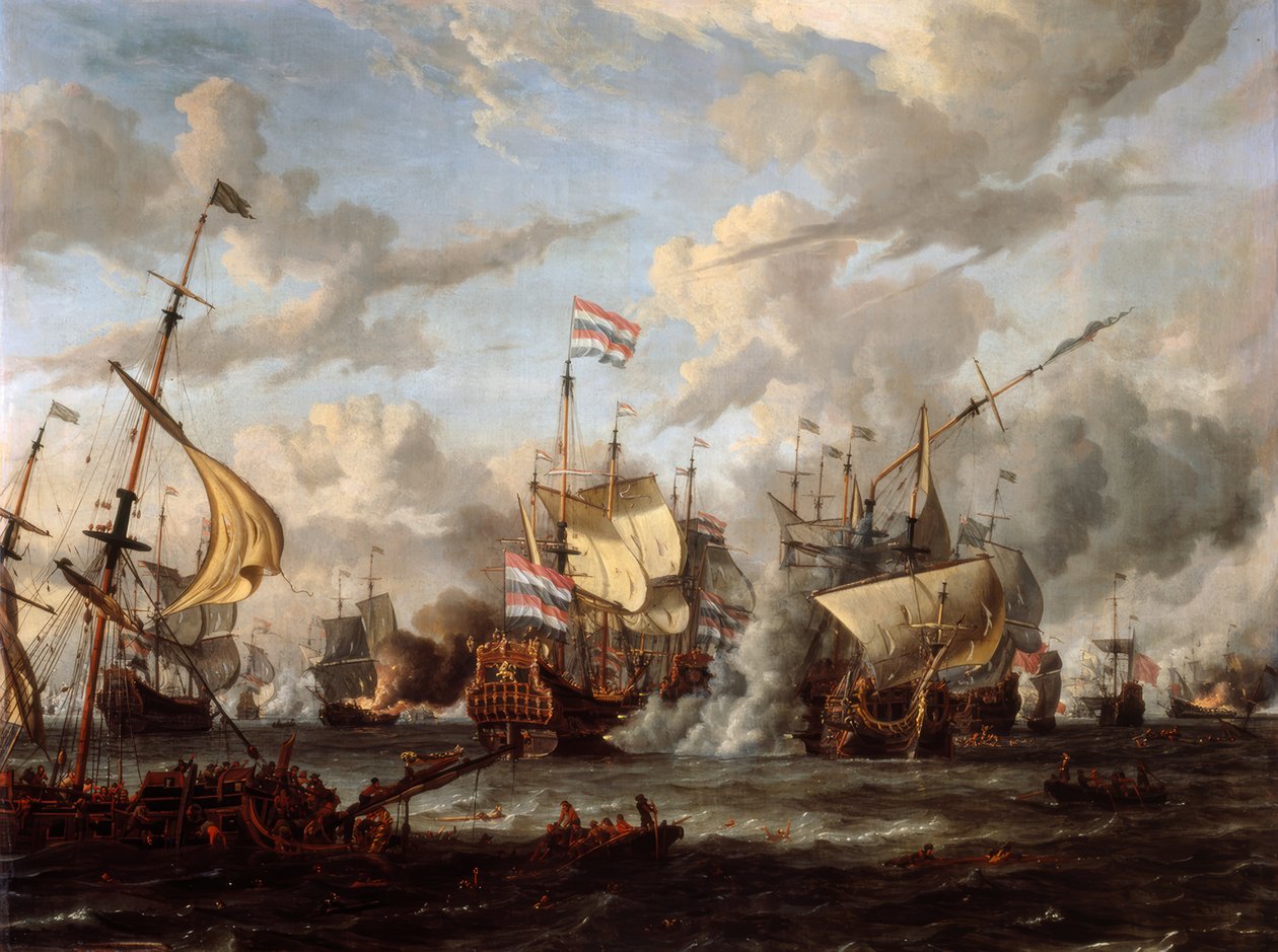Sjöstriden nära Texel av Abraham Storck