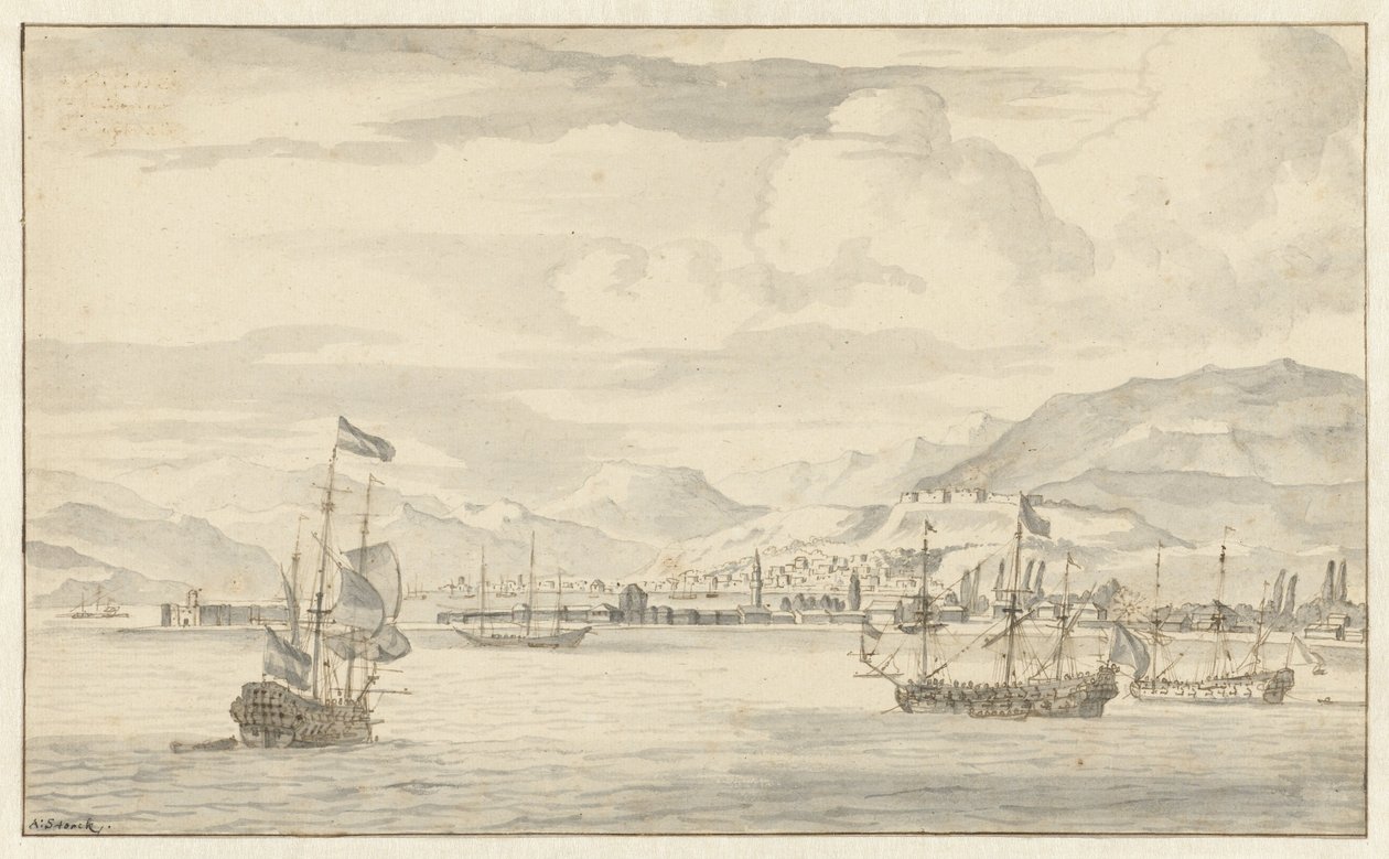 Utsikt över Smyrna (Izmir) av Abraham Storck