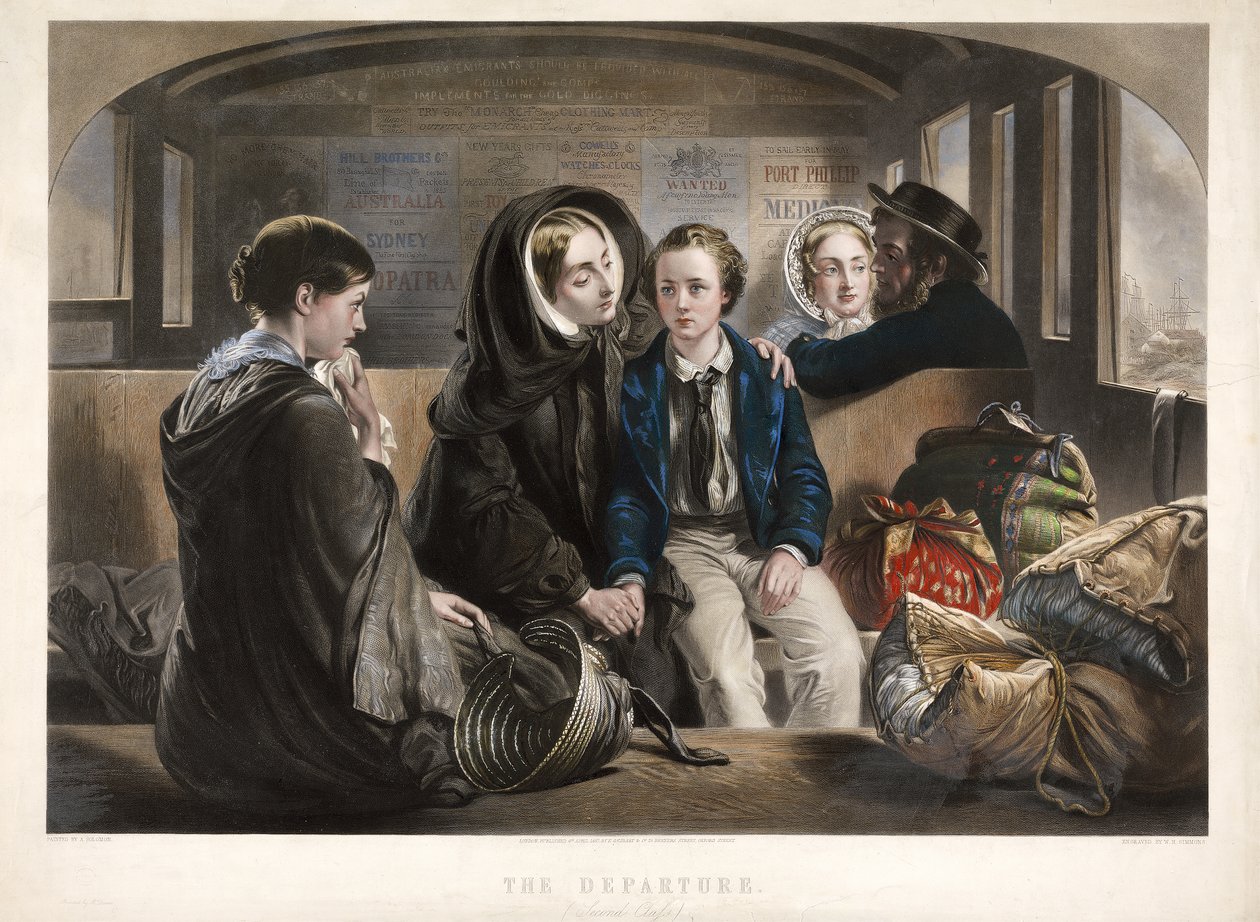 The Departure (andra klass), pub. 1857 av Abraham after Solomon