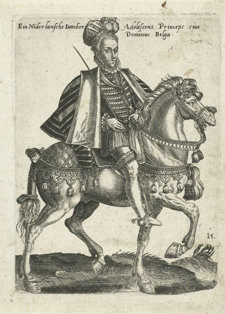 Holländsk godsägare till häst av Abraham de Bruyn (attributed to)
