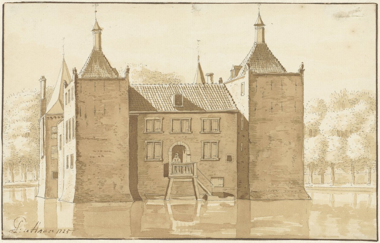 Hus Ilpenstein, Ilpendam, från baksidan av Abraham de Haen (II)