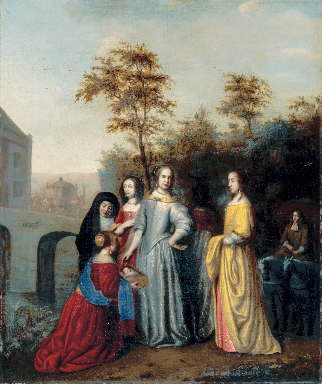 Finding of Moses (olja på duk) av Abraham van Dyck
