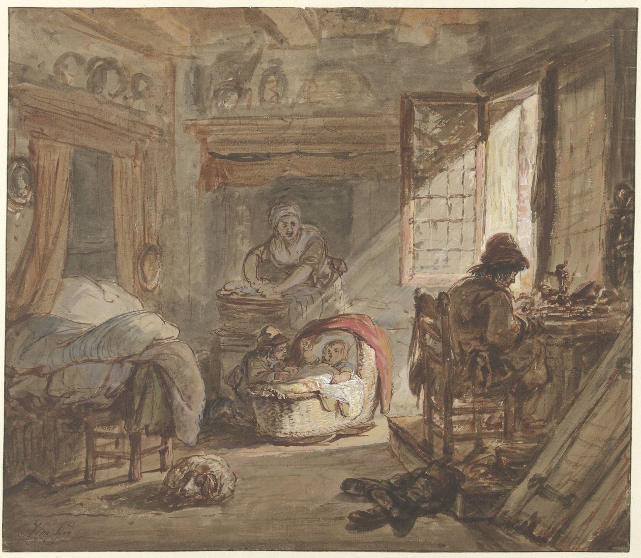 Interiör med familj av Abraham van Strij (I)