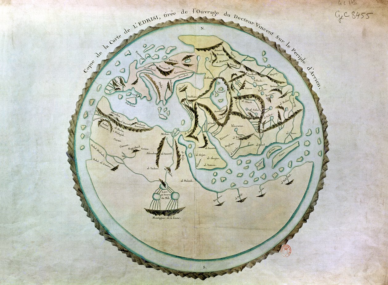 Världskarta av Abu Muhammad Al Idrisi or Edrisi