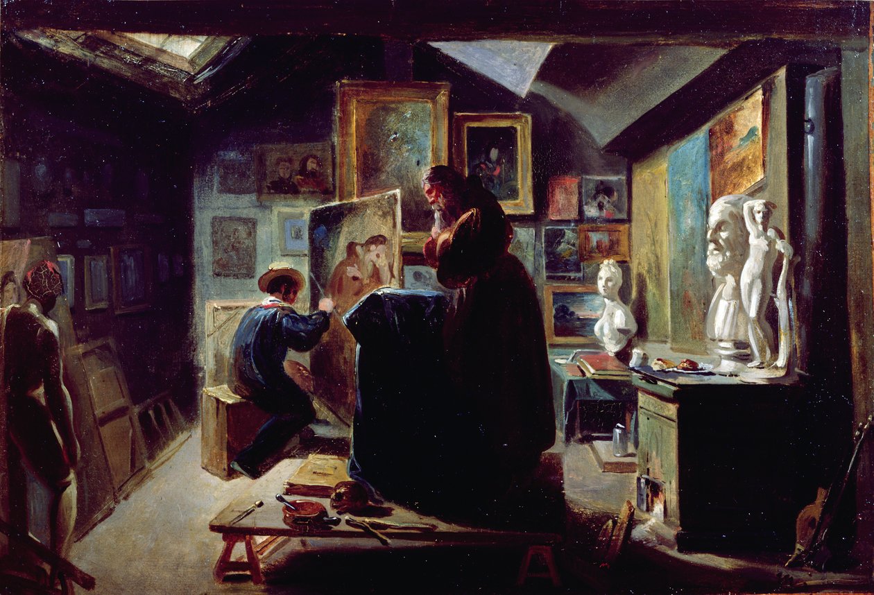 I Konstnärens ateljé, 1820-30 av Achille Devéria