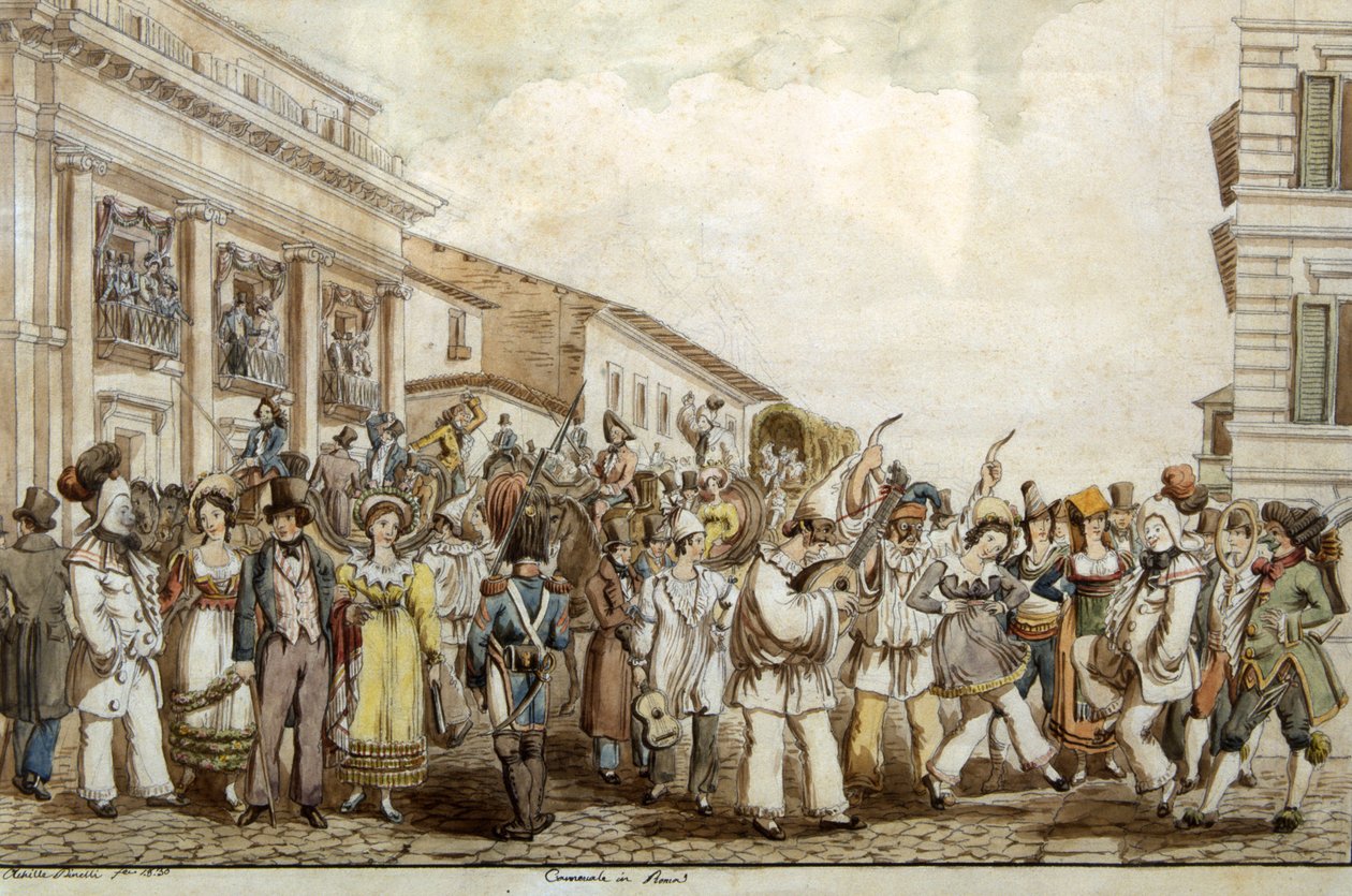 Karneval i Rom, 1830 av Achille Pinelli