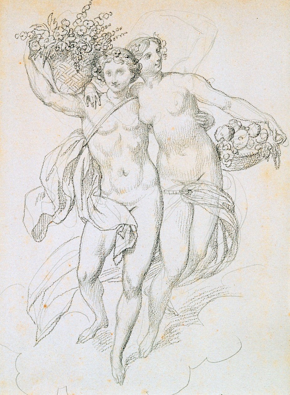 Psyke och Amor, c1820-1857 av Achille Devéria