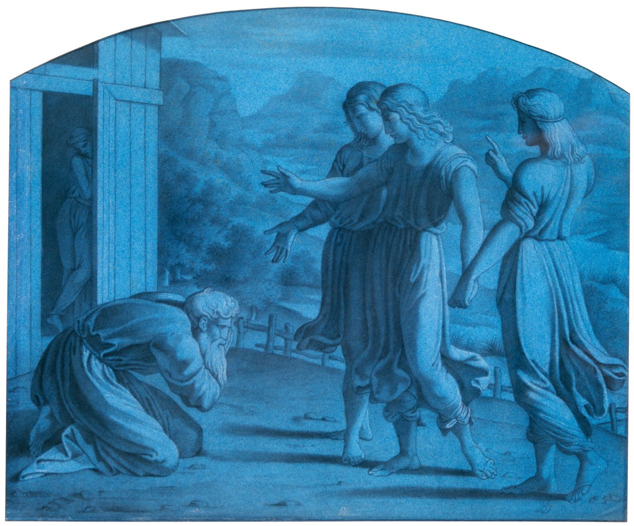 The Hospitalite of Abraham, c1820-1857 av Achille Devéria