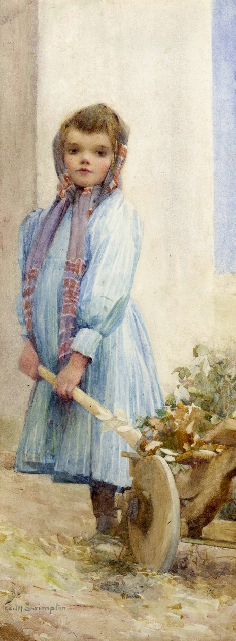 En italiensk bondflicka, ca 1900 (wc på papper) av Ada M. Shrimpton