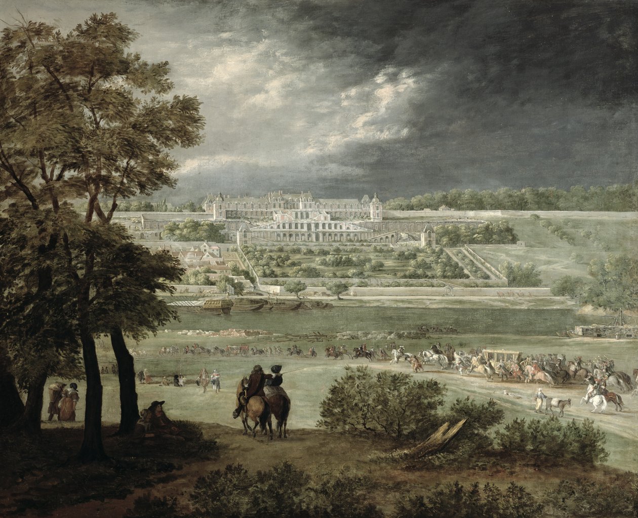 Château of St. Germain-en-Laye i 1655 swed av Adam Frans van der Meulen