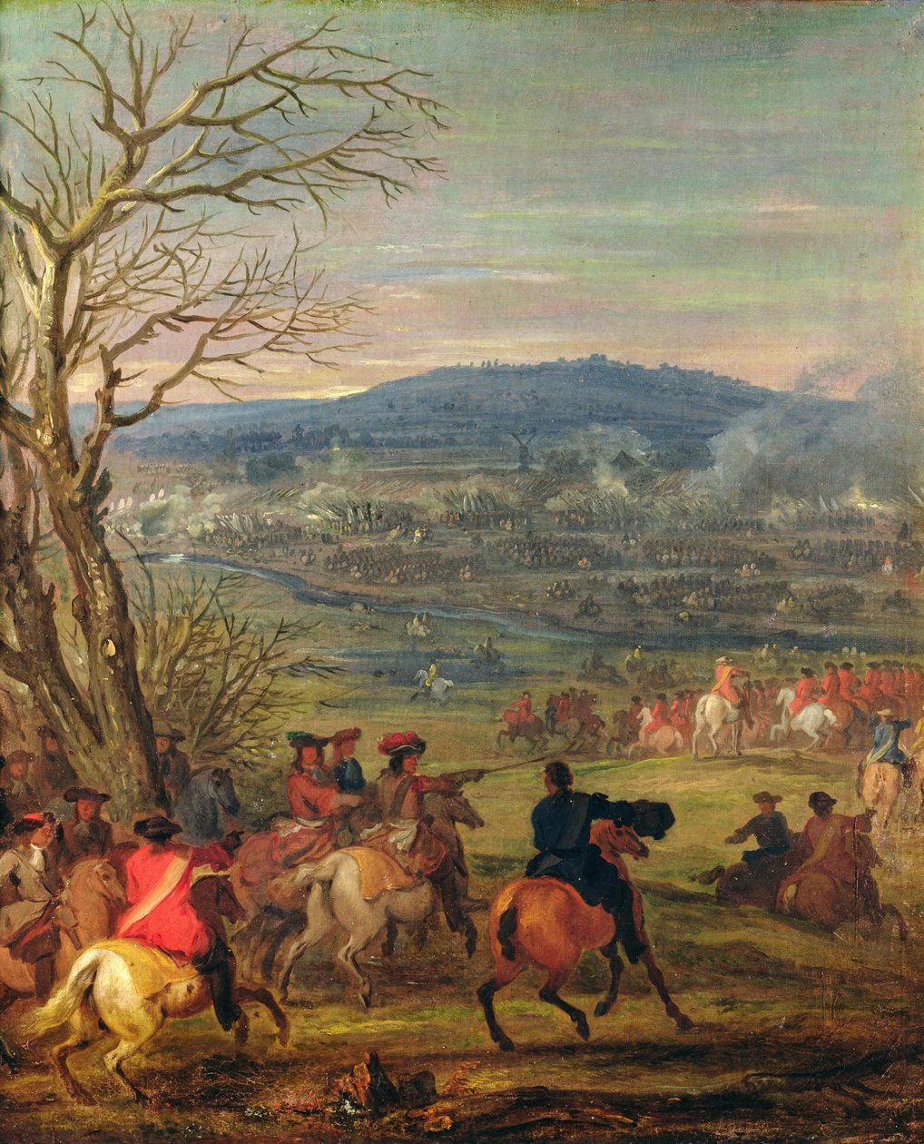 Ludvig XIV (1638-1715) i slaget nära berget Cassel, 11 april 1677, ca 1678 av Adam Frans van der Meulen