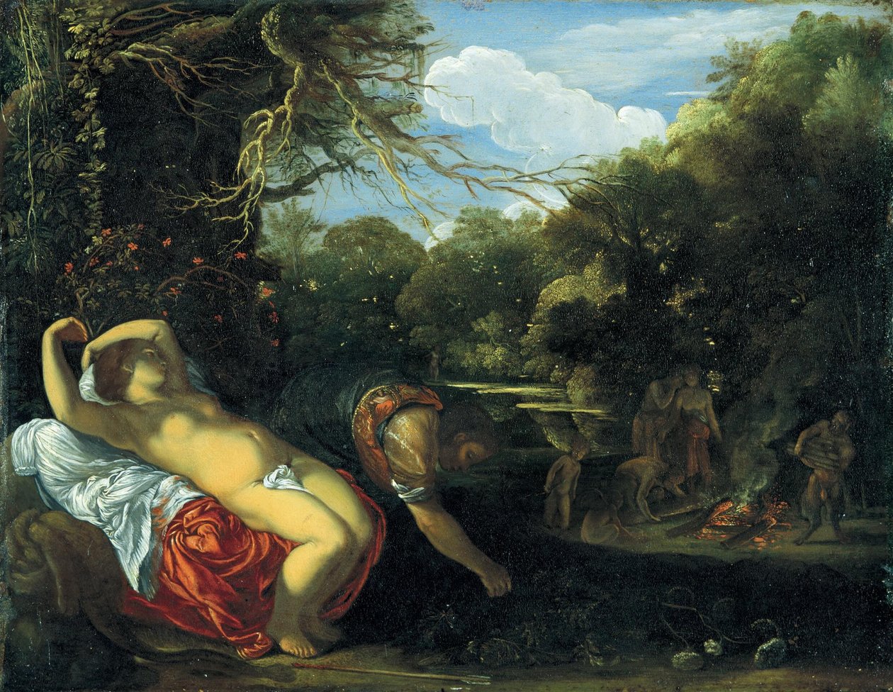 Apollo och Coronis av Adam Elsheimer
