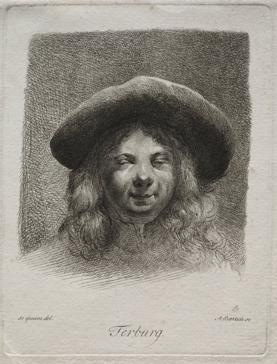 Porträtt av Gerard Terborch. av Adam von Bartsch