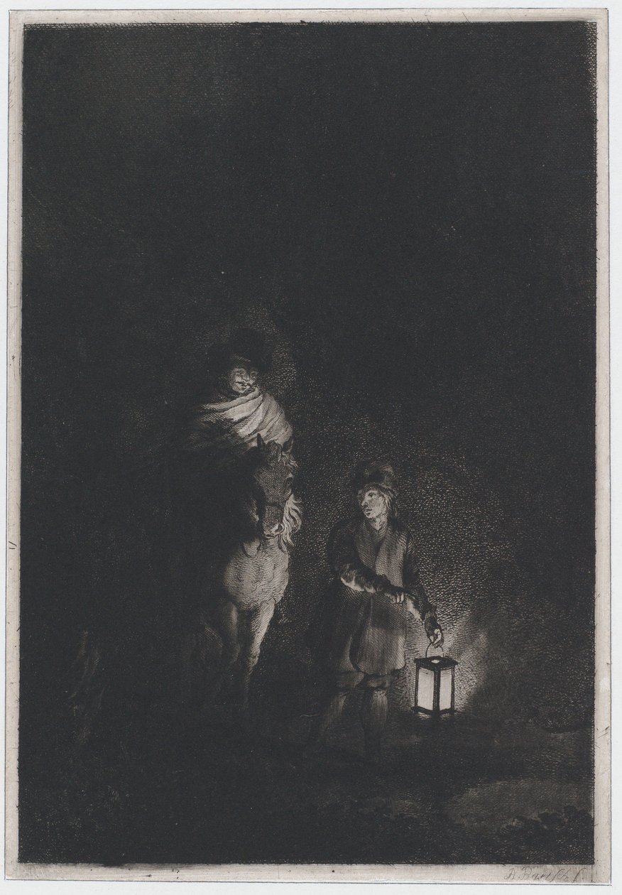 Ryttare och pojke med lykta, 1797. av Adam von Bartsch