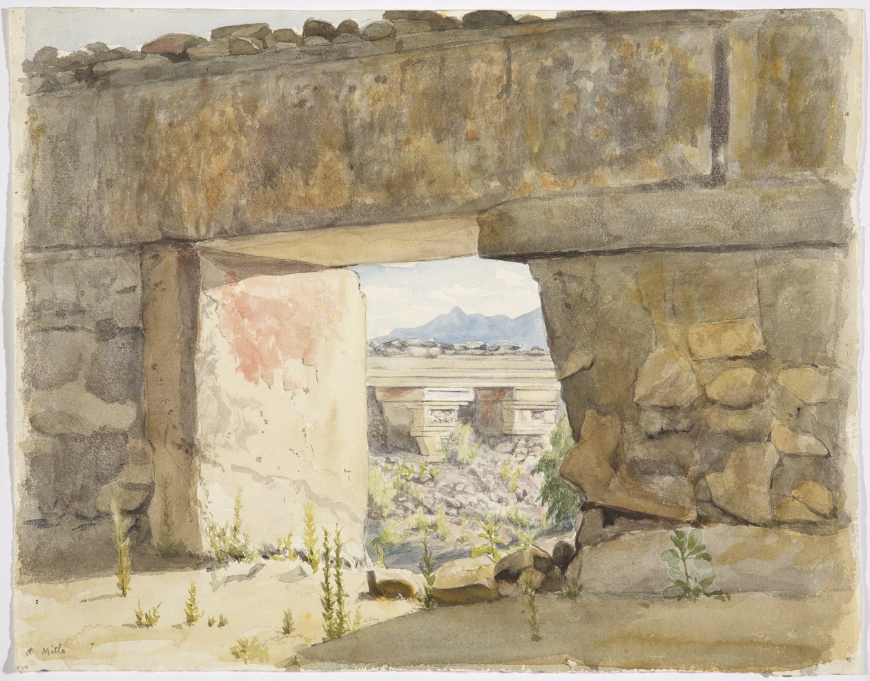 Förstörda byggnader i Mitla, Oaxaca av Adela Breton