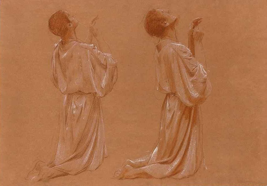 Two studies of a kneeling man av Adolf Hiremy Hirschl