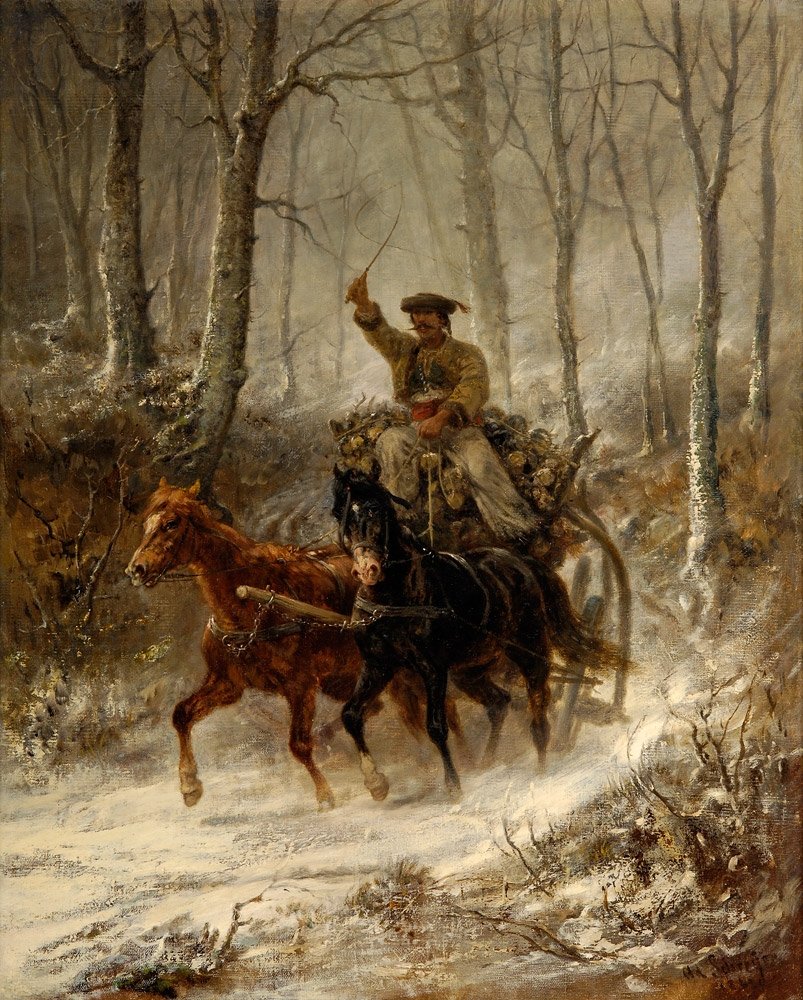 Wallach-Gespann im Winter av Adolf Schreyer