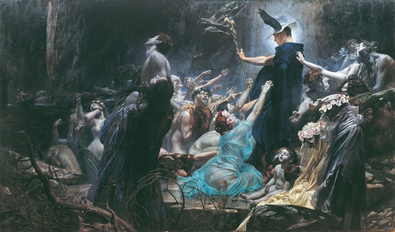 Acherons själar, 1898 av Adolf Hiremy Hirschl