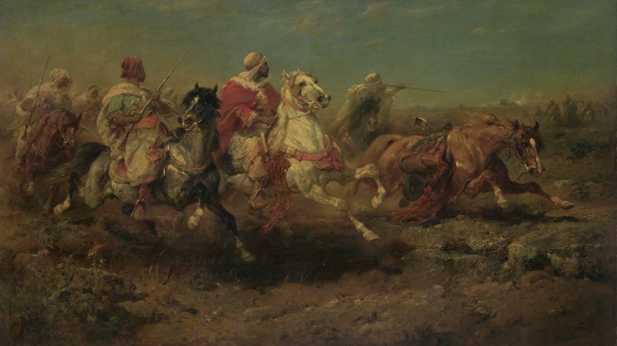 Attacken (olja på linne) av Adolf Schreiyer