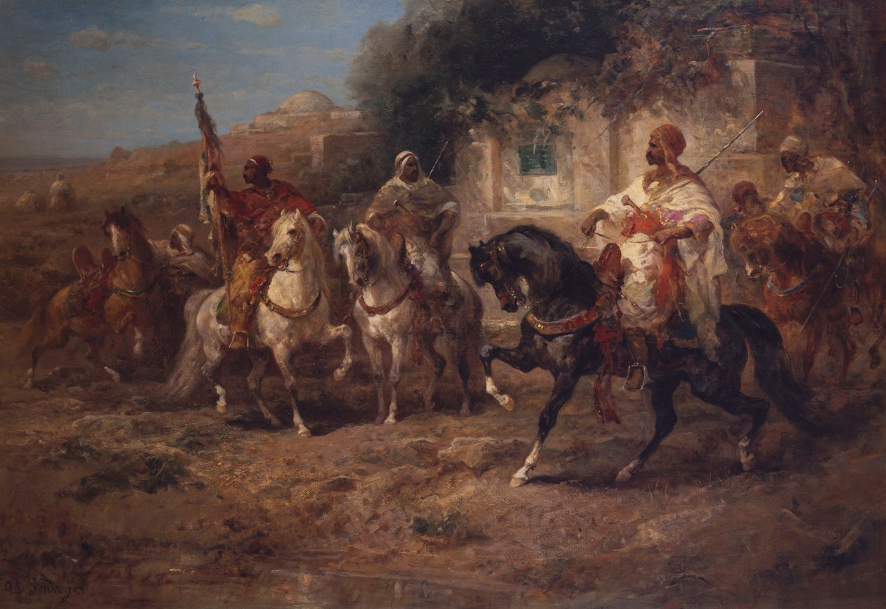 Arabiska ryttare vid en fontän av Adolf Schreyer