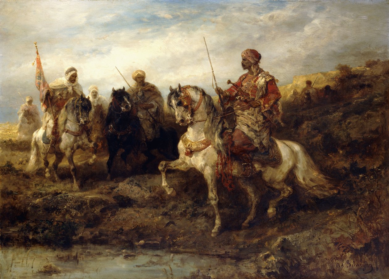 Arabiska krigare till häst, av Adolf Schreyer