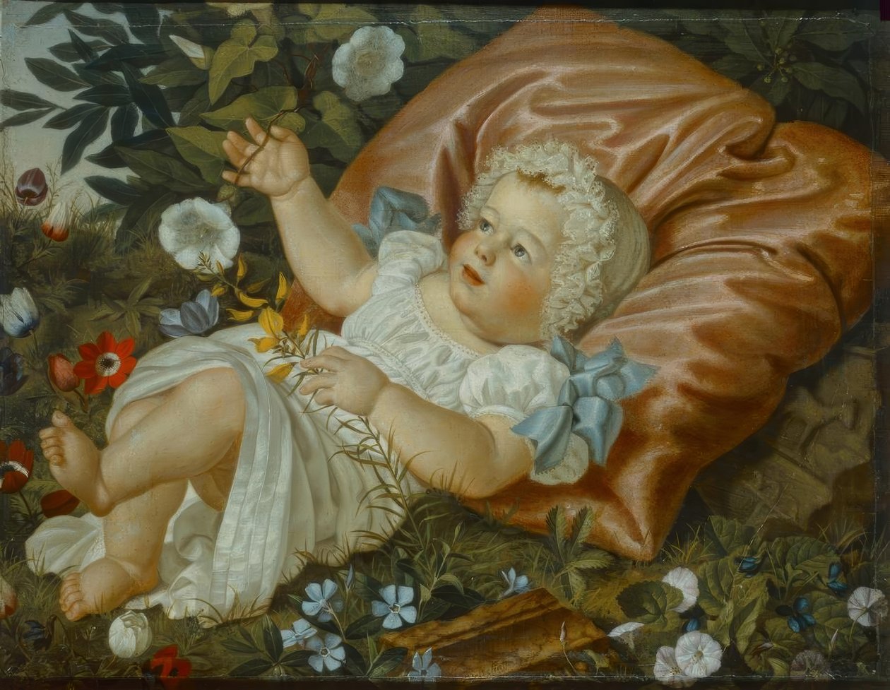 Barn bland blommor av Adolf Senff