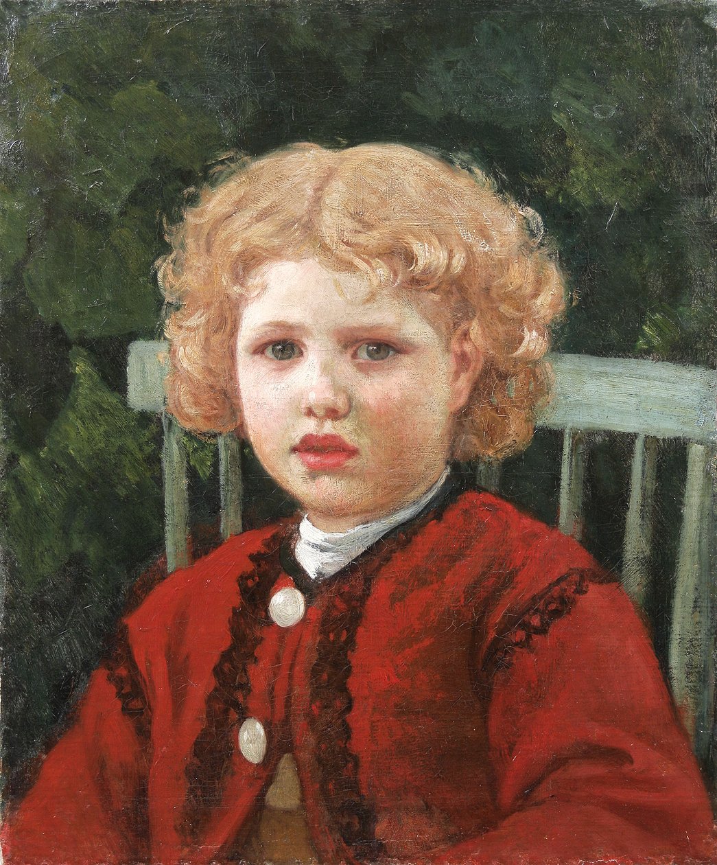 Girl med lockigt hår av Adolf von Becker