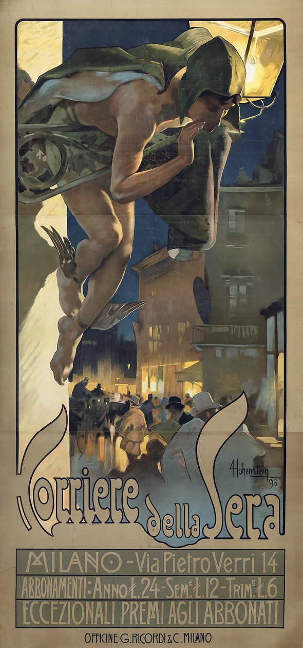 Corriere della Sera, 1898. av Adolfo Hohenstein