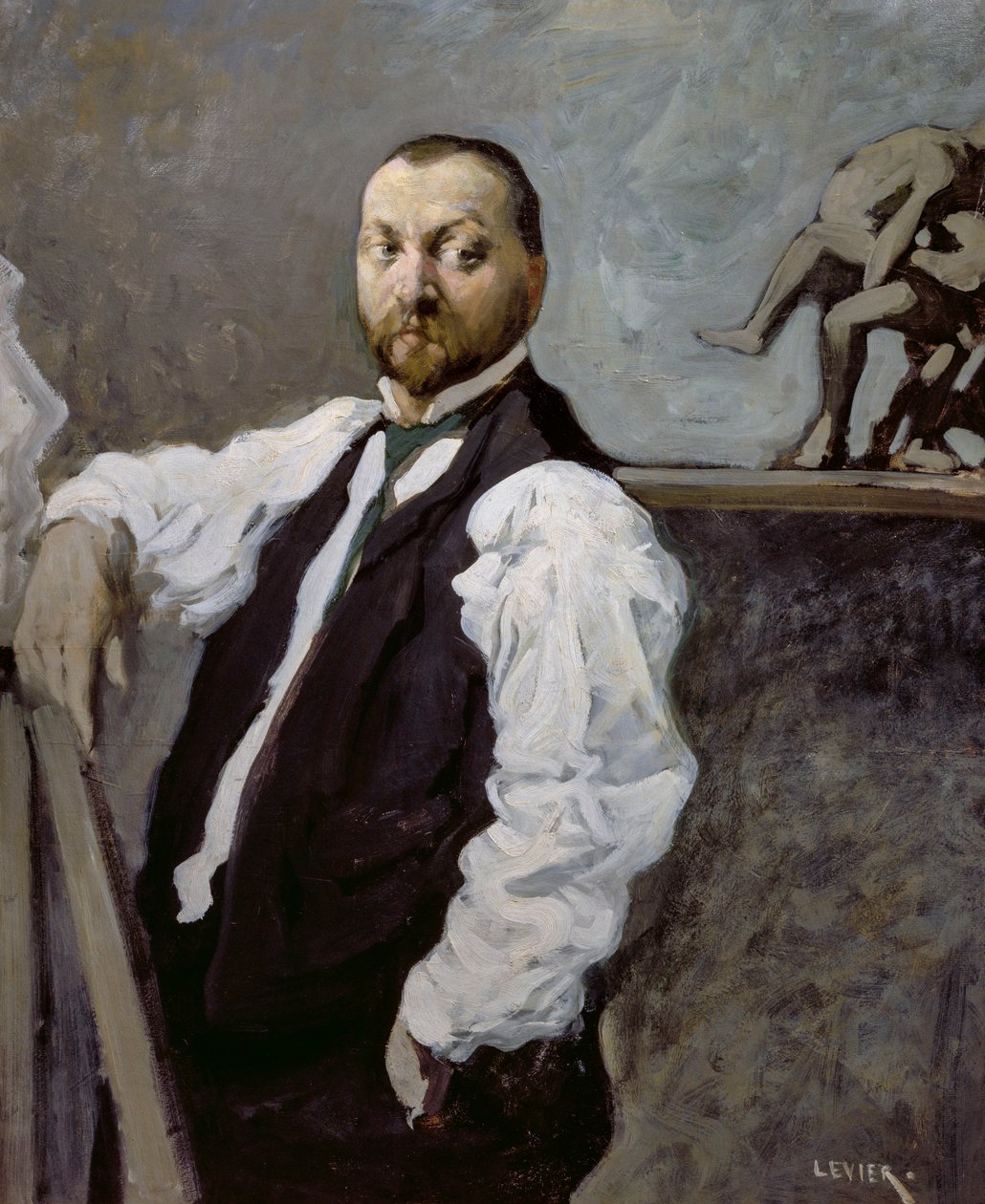 Porträtt av skulptören Alfonso Canciani av Adolfo Levier