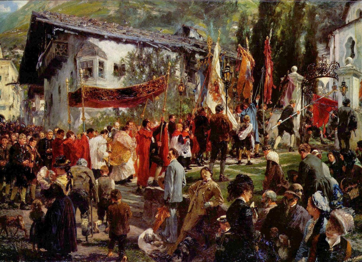 Fronleichnamsprozession in Hofgastein av Adolph Menzel