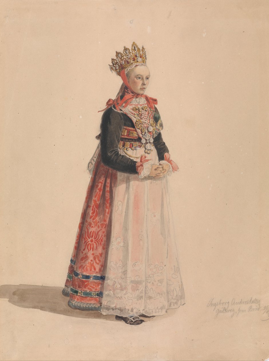 Ingeborg Andresdatter Gulsvik som brud av Adolph Tidemand