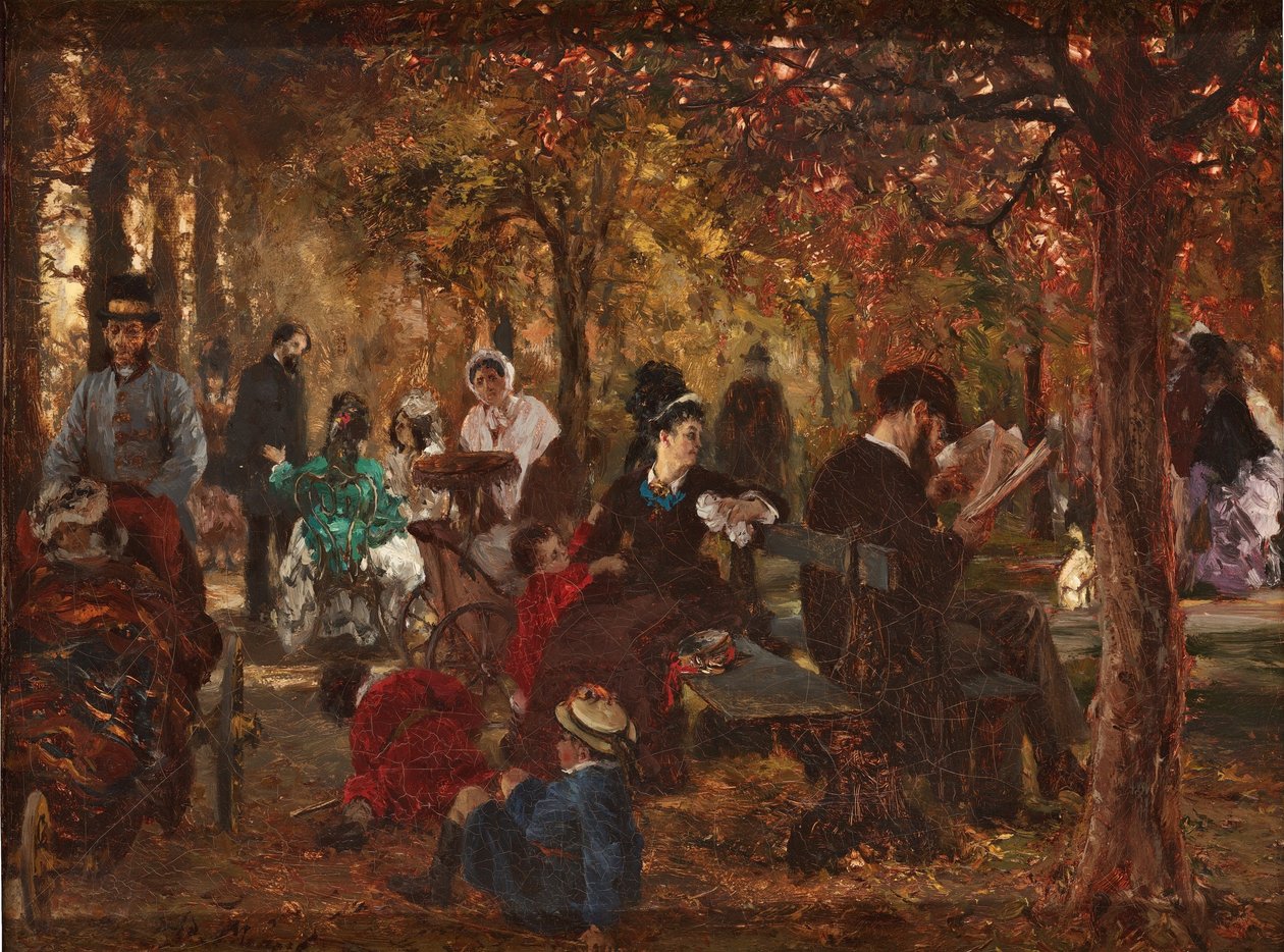 In the Luxembourg Garden av Adolph Menzel